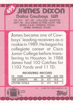 1990 Topps - Collector's Edition (Tiffany) #495 James Dixon Back