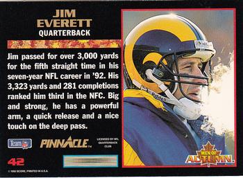 1993 Score - Pinnacle Men of Autumn #42 Jim Everett Back