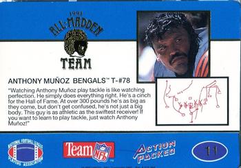 1991 Action Packed All-Madden #11 Anthony Munoz Back