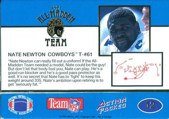 1991 Action Packed All-Madden #12 Nate Newton Back