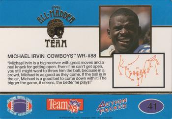 1991 Action Packed All-Madden #41 Michael Irvin Back