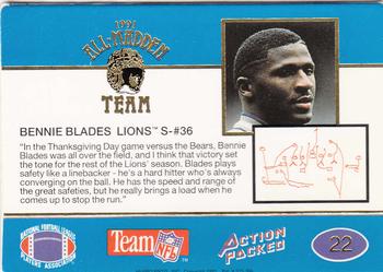 1991 Action Packed All-Madden #22 Bennie Blades Back