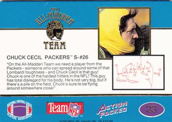 1991 Action Packed All-Madden #23 Chuck Cecil Back
