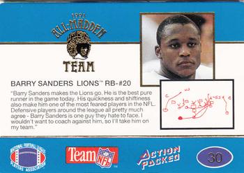 1991 Action Packed All-Madden #30 Barry Sanders Back