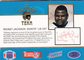 1991 Action Packed All-Madden #33 Rickey Jackson Back