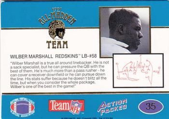 1991 Action Packed All-Madden #35 Wilber Marshall Back