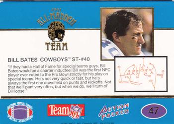 1991 Action Packed All-Madden #47 Bill Bates Back