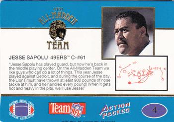 : 1991 Score Football #434 Jesse Sapolu San Francisco