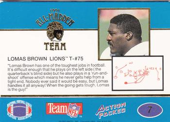 1991 Action Packed All-Madden #7 Lomas Brown Back