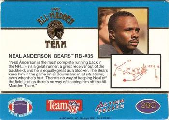 1991 Action Packed All-Madden - 24K Gold #28G Neal Anderson Back
