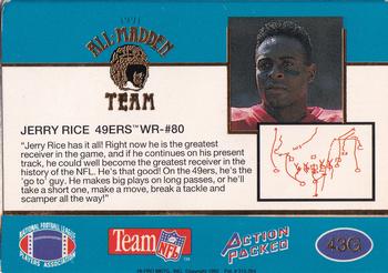 1991 Action Packed All-Madden - 24K Gold #43G Jerry Rice Back