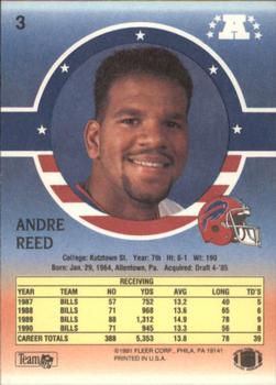 1991 Fleer Stars 'n Stripes #3 Andre Reed Back