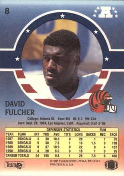 1991 Fleer Stars 'n Stripes #8 David Fulcher Back