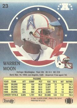 1991 Fleer Stars 'n Stripes #23 Warren Moon Back