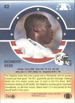1991 Fleer Stars 'n Stripes #42 Richmond Webb Back