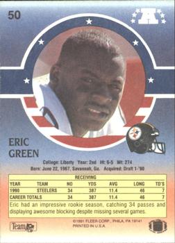 1991 Fleer Stars 'n Stripes #50 Eric Green Back