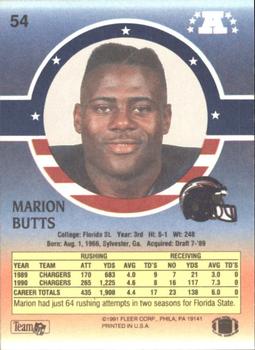 1991 Fleer Stars 'n Stripes #54 Marion Butts Back