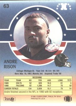 1991 Fleer Stars 'n Stripes #63 Andre Rison Back