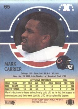 1991 Fleer Stars 'n Stripes #65 Mark Carrier Back