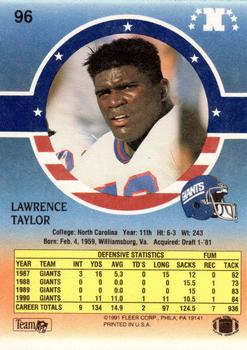 1991 Fleer Stars 'n Stripes #96 Lawrence Taylor Back