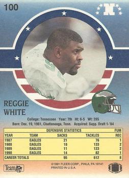 1991 Fleer Stars 'n Stripes #100 Reggie White Back