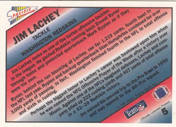 1991 Pacific - Pacific Picks the Pros Gold #5 Jim Lachey Back