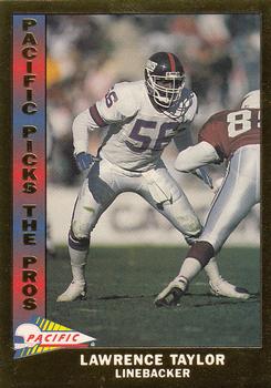 1991 Pacific - Pacific Picks the Pros Gold #19 Lawrence Taylor Front