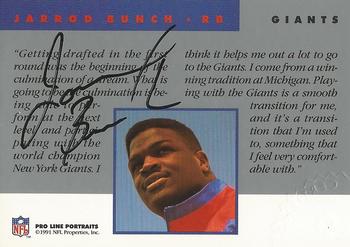 1991 Pro Line Portraits - Autographs #NNO Jarrod Bunch Back