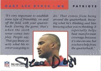1991 Pro Line Portraits - Autographs #NNO Hart Lee Dykes Back