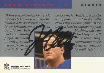 1991 Pro Line Portraits - Autographs #NNO John Elliott Back