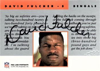 1991 Pro Line Portraits - Autographs #NNO David Fulcher Back
