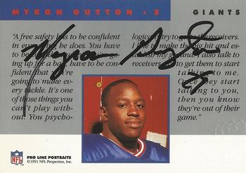 1991 Pro Line Portraits - Autographs #NNO Myron Guyton Back