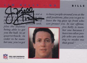 1991 Pro Line Portraits - Autographs #NNO Jim Kelly Back