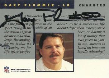 1991 Pro Line Portraits - Autographs #NNO Gary Plummer Back