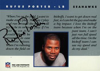 1991 Pro Line Portraits - Autographs #NNO Rufus Porter Back