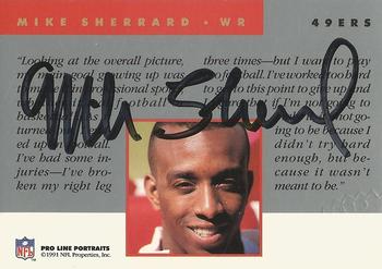 1991 Pro Line Portraits - Autographs #NNO Mike Sherrard Back