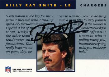 1991 Pro Line Portraits - Autographs #NNO Billy Ray Smith Back