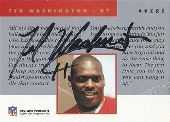 1991 Pro Line Portraits - Autographs #NNO Ted Washington Back