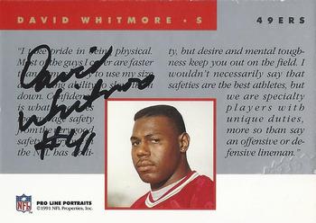 1991 Pro Line Portraits - Autographs #NNO David Whitmore Back