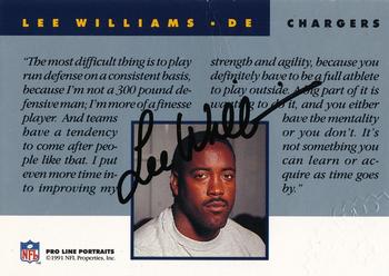 1991 Pro Line Portraits - Autographs #NNO Lee Williams Back