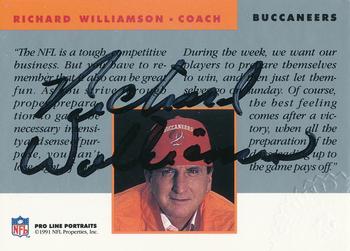 1991 Pro Line Portraits - Autographs #NNO Richard Williamson Back