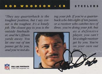 1991 Pro Line Portraits - Autographs #NNO Rod Woodson Back