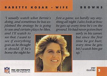 1991 Pro Line Portraits - Spirit Wives #2 Babette Kosar Back