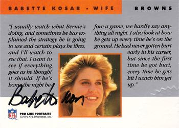 1991 Pro Line Portraits - Spirit Wives Autographs #NNO Babette Kosar Back