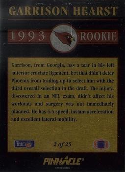 1993 Pinnacle - Rookies #2 Garrison Hearst Back