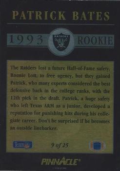 1993 Pinnacle - Rookies #9 Patrick Bates Back