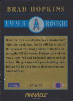 1993 Pinnacle - Rookies #10 Brad Hopkins Back