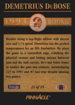 1993 Pinnacle - Rookies #21 Demetrius DuBose Back