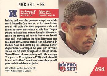 1991 Pro Set - Draft Day #694 Nick Bell Back