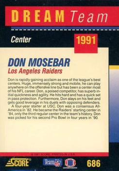 1991 Score - Dream Team Autographs #686 Don Mosebar Back